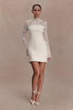 Aurelie Long Sleeve Lace Mini Dress Ivory