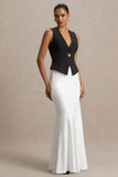Lilah Cream Satin Maxi Skirt