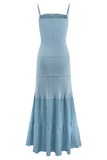 Finley Pointelle Knit Maxi Dress Cornflower Blue