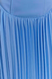Stacie Pleated Halter Maxi Dress Bright Blue