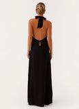 Golden Child Linen Maxi Dress Black