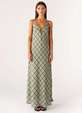 Coralie Maxi Dress Cedar Check