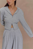 Quinn Zip Up Hoodie Light Grey Marle