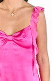 Joyce Hot Pink Satin Mini Dress