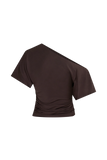 Luu Off Shoulder Slinky Top Dark Chocolate
