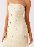 Orelli Shell Sequin Knit Maxi Dress Ivory