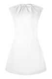 Ariana Pleated Neck Mini Dress Ivory