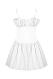 Janis Cotton Frill Mini Dress White