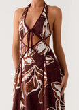 Sonnet Maxi Dress Espresso Meadow