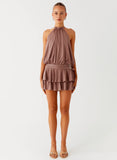 Dopamine Belt Mini Dress Taupe