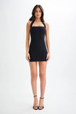 Amelita Suiting Halter Mini Dress Black