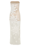 Mandie Hand Crochet Asymmetrical Maxi Dress White