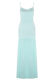 Deanne Bandage And Chiffon Knit Maxi Dress Blue