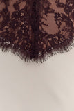 Sascha Lace And Satin Halter Maxi Dress Ivory Chocolate