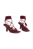 Ezekiel Strappy Sandal Heel Wine