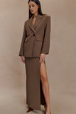 Cassie Column Maxi Skirt Cacao Brown