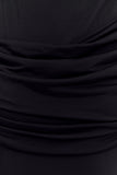 Henley Slinky Drape Maxi Dress Black