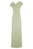 Ashford Asymmetrical Slinky Maxi Dress Sage
