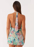 Laid Back Cowl Mini Dress Santorini Floral