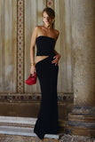 Jasiel Strapless Knit Maxi Dress Black