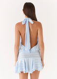 Willow Chiffon Mini Dress Blue