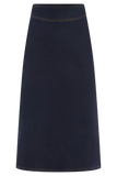 Cecilia Denim A Line Midi Skirt Indigo Blue