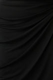 Alyn Off Shoulder Draped Mini Dress Black