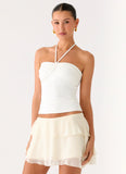 Forever Dreaming Ruffle Mini Skirt Ivory