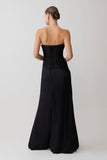 Serena Strapless Taffeta Maxi Dress Black