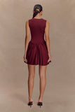 Sharon Scuba Jersey Mini Dress Wine