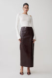 Ricky Knit Long Sleeve Longline Top Ivory