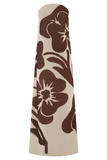 Amaya Strapless Chiffon Maxi Dress Brown Deco Fleur Print