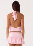 Pinki Beaded Halter Top Pink