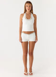 Rosmunda Beaded Mini Shorts White