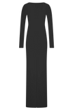 Louisa Long Sleeve Slinky Maxi Dress Black