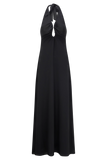 Malakhai Chiffon Halter Maxi Dress Black