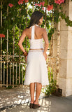 Reighn White Lace Detail Midi Skirt