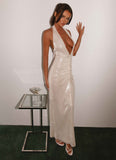 Whisked Away Halterneck Maxi Dress White