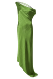 Yvette Slip Maxi Dress With Asymmetrical Hem Emerald