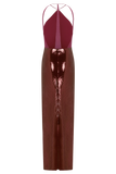 Baldwin Sequin Cut Out Maxi Dress Mahogany