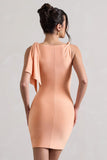 Cassie Coral Twisted Knot Mini Dress