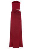 Jasiel Strapless Knit Maxi Dress Red