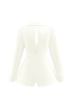Ada Tailored Satin Blazer Ivory