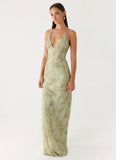 Ultra Quiet Halter Maxi Dress Wispy Fern