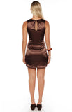 Aileen Brown Boat Neck Mini Dress