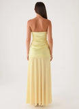 Cierra Strapless Maxi Dress Yellow