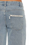 Kavira Light Wash Denim Diamante Trim Low Rise Jeans