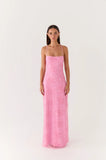 Wonyoung Beaded Maxi Dress Pink