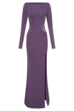 Megan Slinky And Mesh Maxi Dress Purple