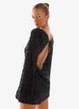 Edessa Sequin Mini Dress Black